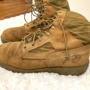Belleville Combat Military Wide Boots Vibram Rubber Soles Tan Size 10.0W